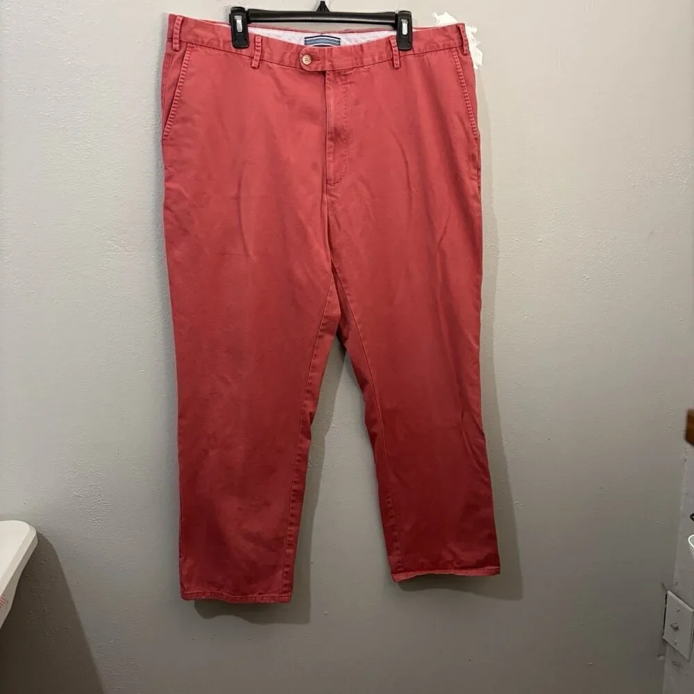 Peter Millar Tarheel Coral Cotton Pants Mens 40 Khakis Golf Sports Casual